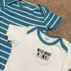 5/$15 Carter’s 9mo set of 2 blue onesies